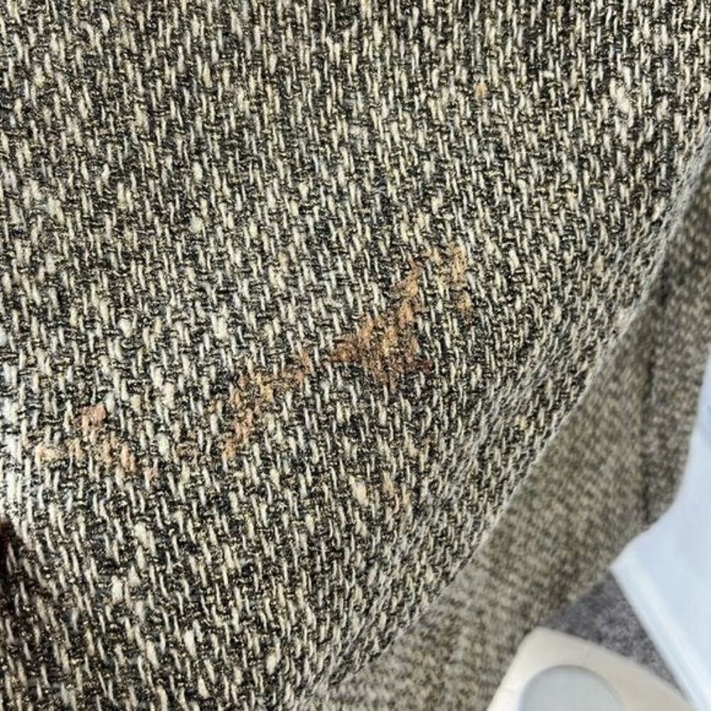Burberry Metallic Tweed Gold Belted Trench Coat Jacket - Picture 4 of 15